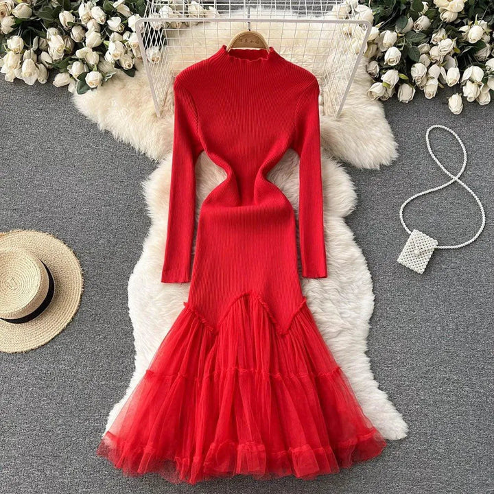 Levoire | Robe tricotée pour femmes avec motif de poisson Rot