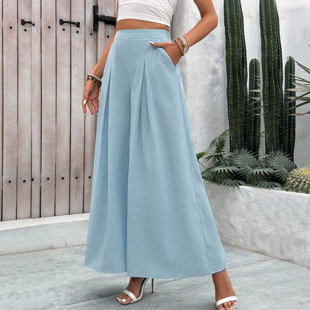 Pantalons larges Palazzo pour femmes avec des plis élégants et un design de poche pratique Levoire