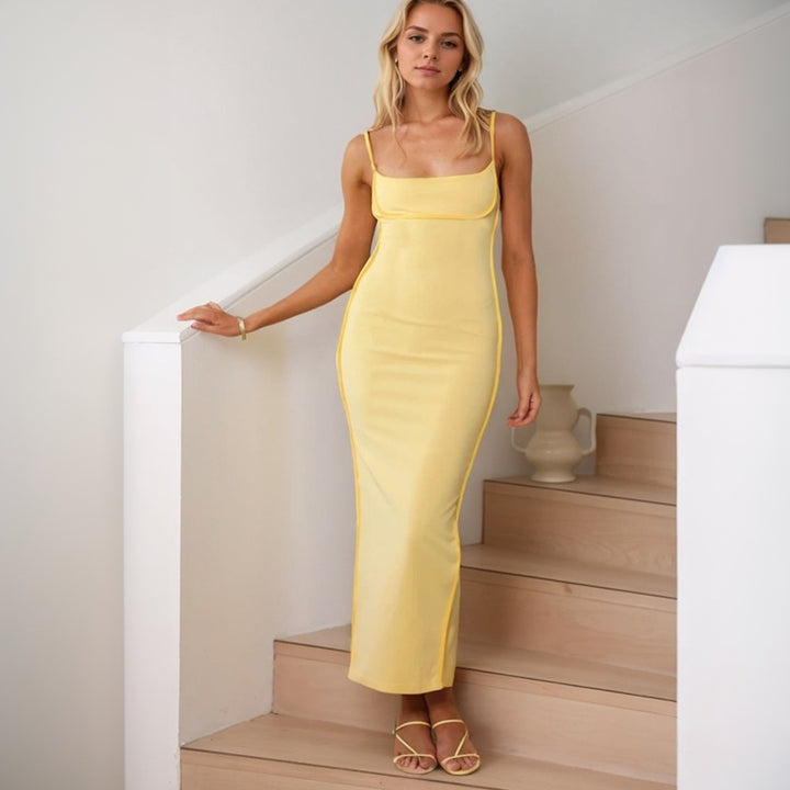 Robe Maxi Couture pour Femmes avec Bretelles Élégantes et Coupe Flatteuse pour la Silhouette Levoire