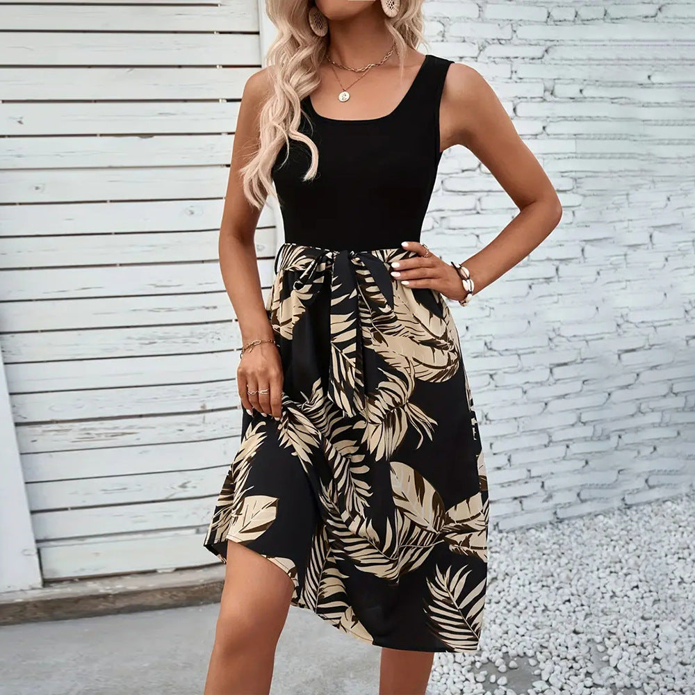 Robe femme avec détail floral et ceinture chic à nouer Levoire