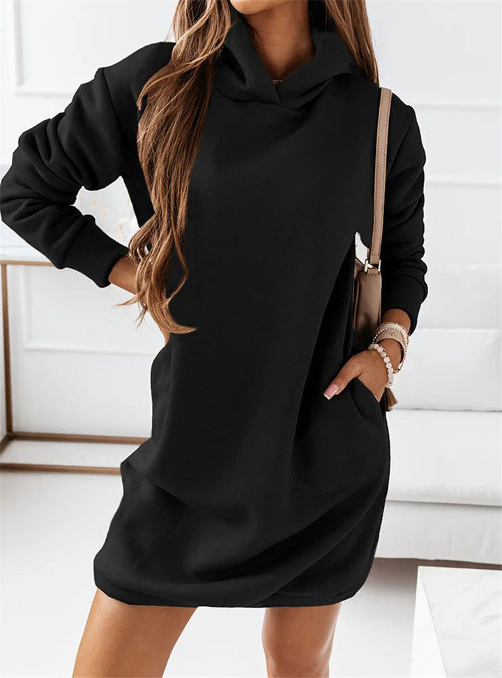 Levoire | Robe Élégante Avec Capuche Noir