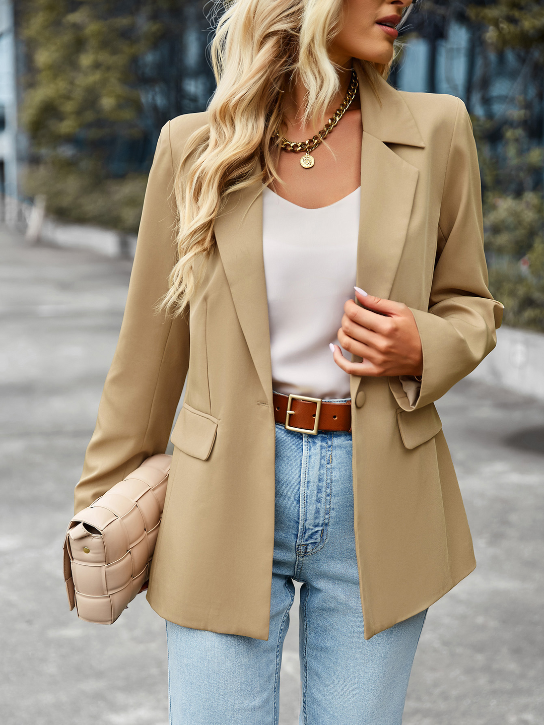 Levoire | Veste Pour Femmes Pour Le Bureau Khaki