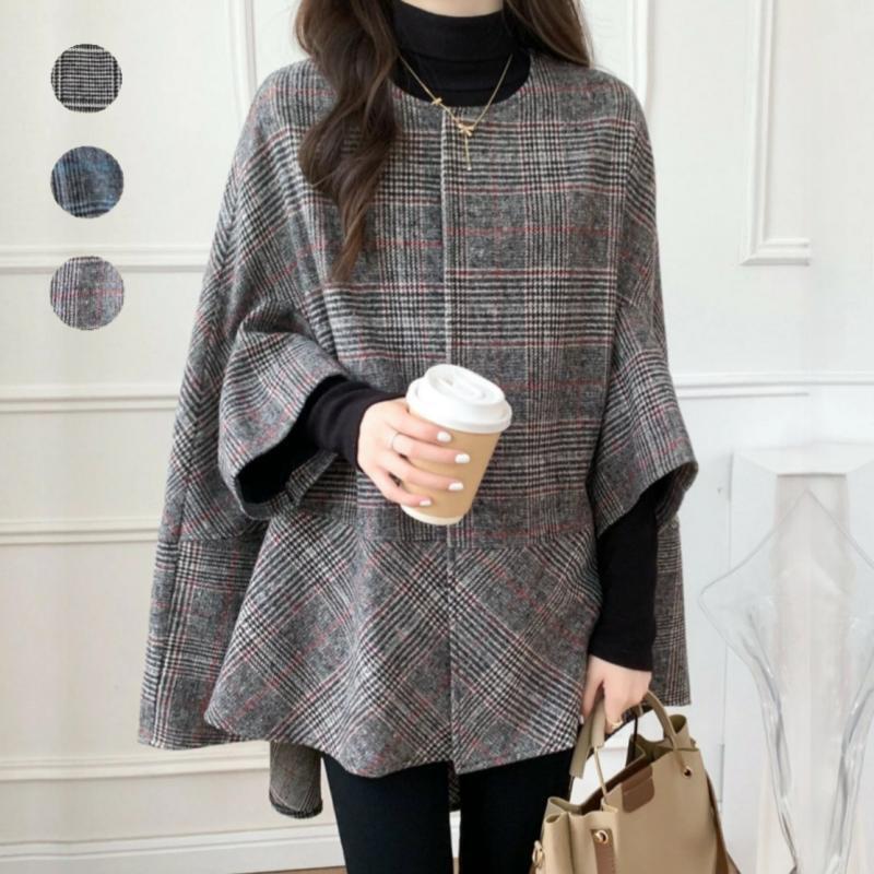 Cardigan Oversize Femme en Motif Ecossais Moderne Levoire