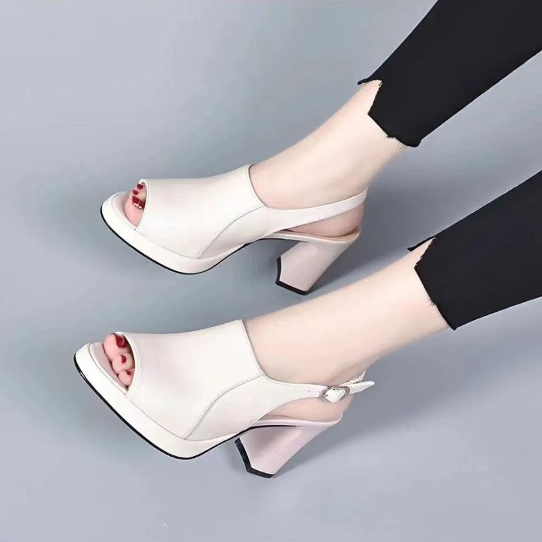 Levoire | Sandales pour femmes avec semelle épaisse et semelle douce Beige 7cm