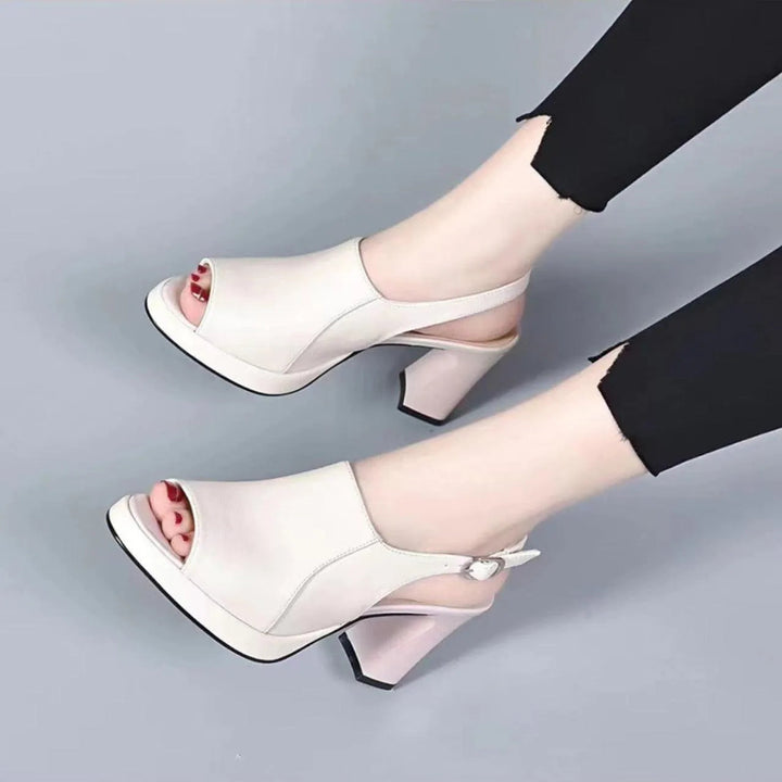 Levoire | Sandales pour femmes avec semelle épaisse et semelle douce Beige 7cm