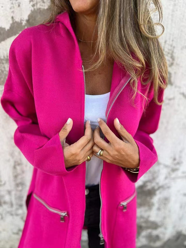 Veste surdimensionnée pour femmes avec poches zippées pratiques Levoire