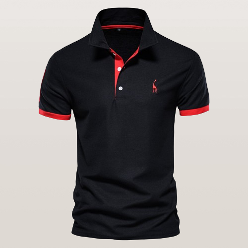 Levoire | Polo Élégant Noir Rouge