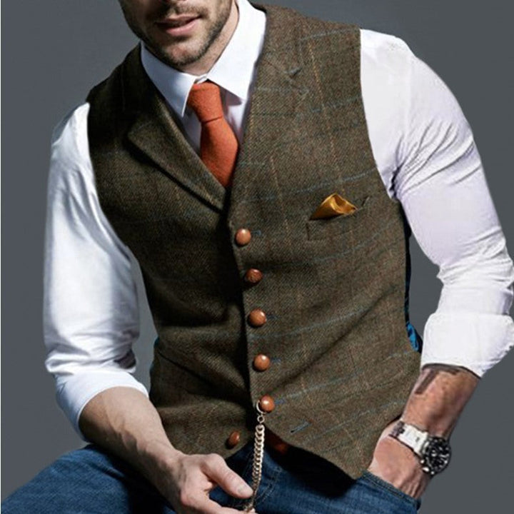 Levoire | Gilet Boutonné Élégant Pour Hommes Marron