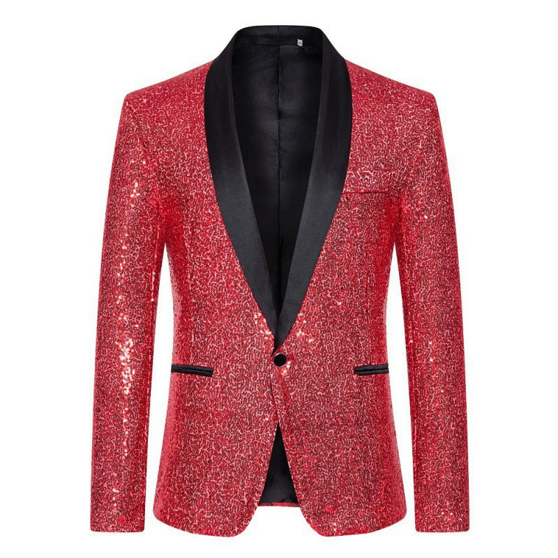Avriane Veste à sequins pour hommes avec col châle