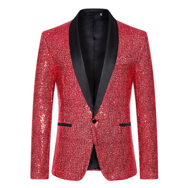 Avriane Veste à sequins pour hommes avec col châle
