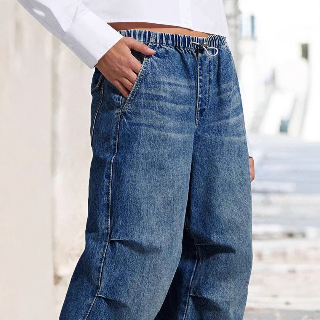Jeans larges confortables pour femmes au style urbain décontracté Levoire