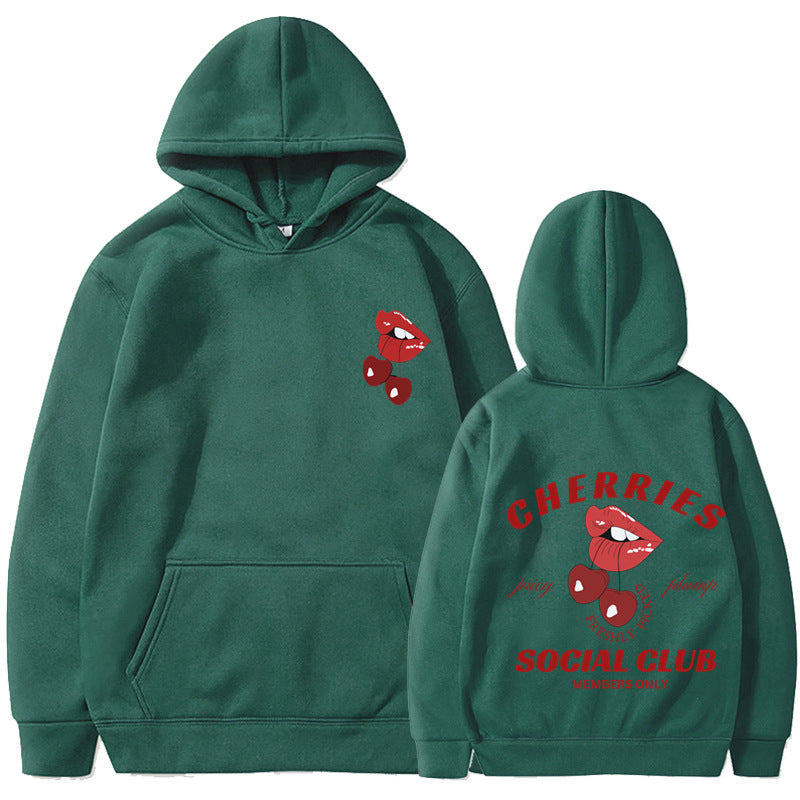 Sweat à capuche femme avec design cerise exclusif Levoire
