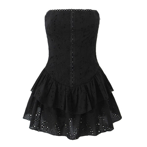 Levoire | Robe Minimale Sans Bretelles Étirée au Dos Brodée