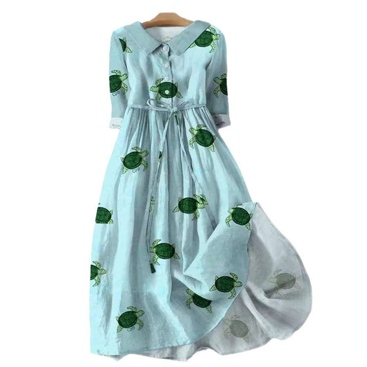 Levoire | Robe chemise midi imprimée élégante à un bouton