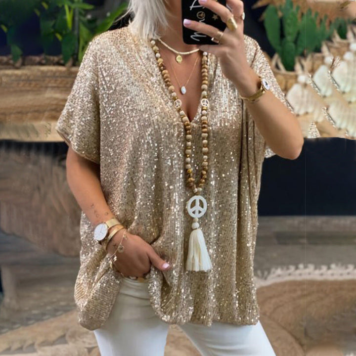Levoire | Rento pull-over sequins col V T-shirt