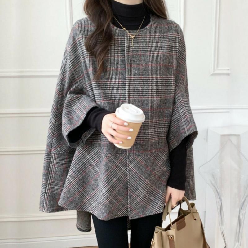 Cardigan Oversize Femme en Motif Ecossais Moderne Levoire