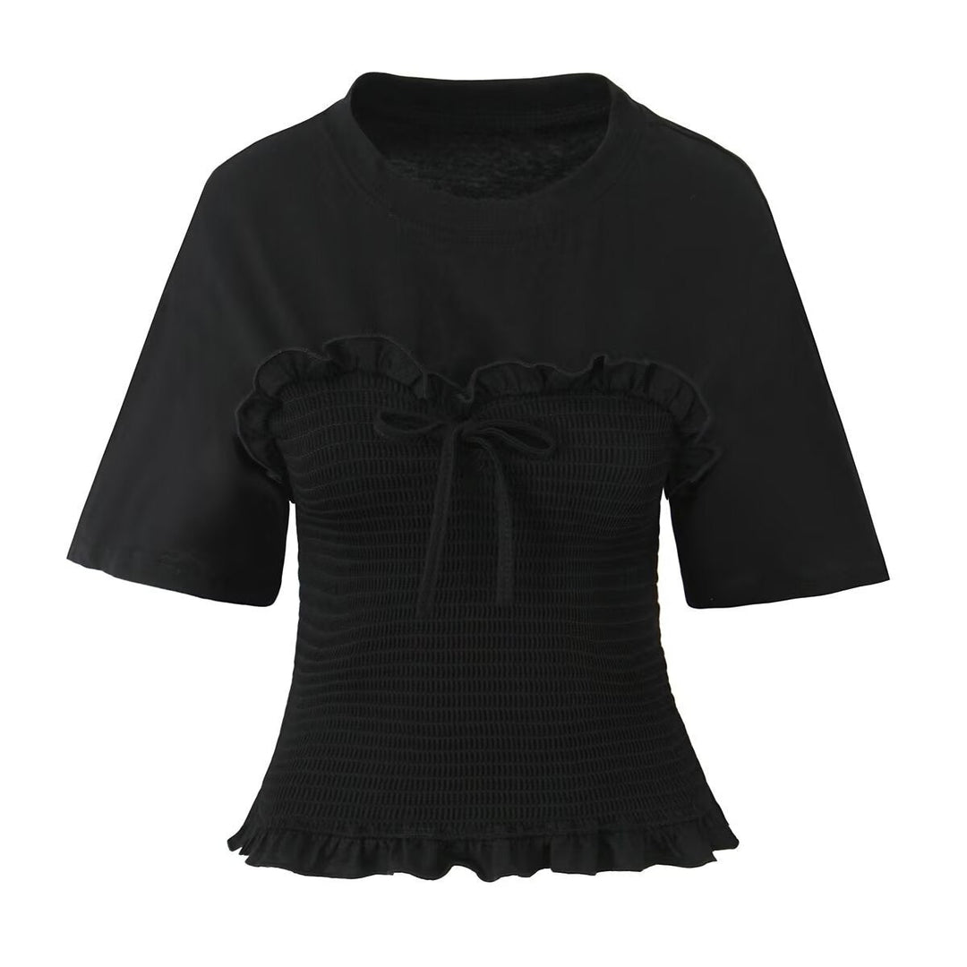 Levoire | T-shirt à manches courtes en rapport avec la forme noir