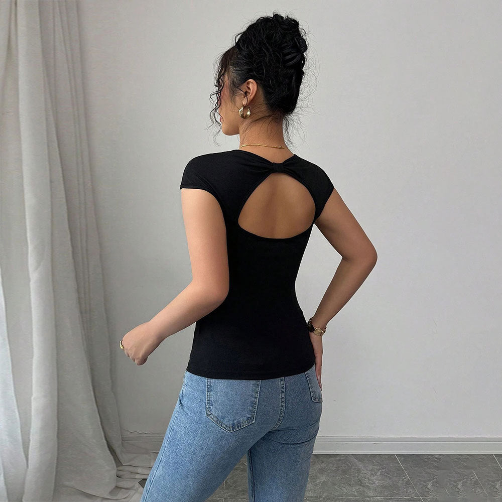 Body Femme avec Décolleté Profond en V et Manches Courtes Levoire