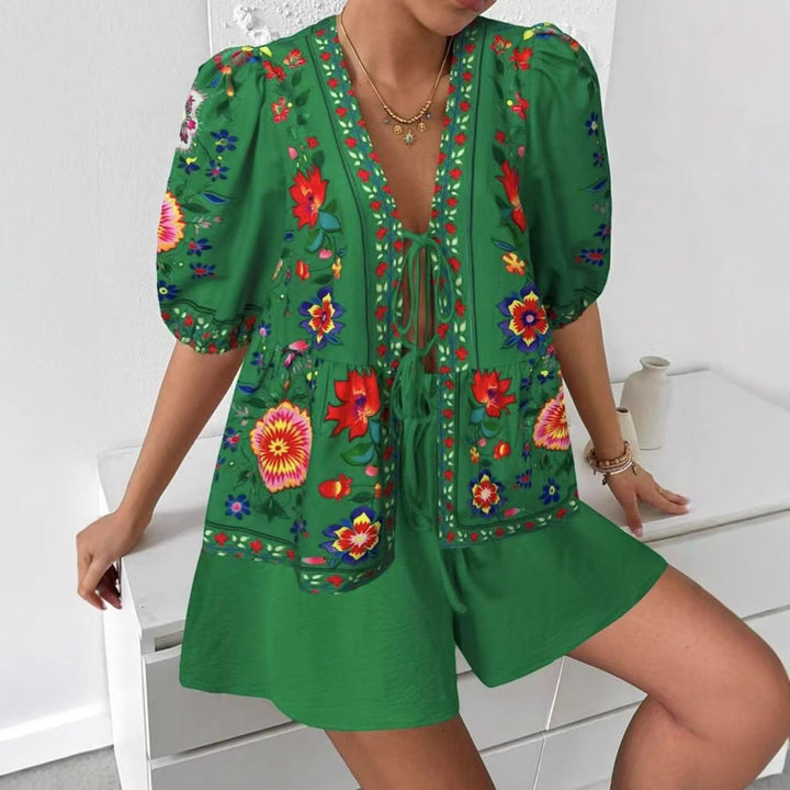 Chemisier femme avec motif floral coloré et coupe décontractée Levoire