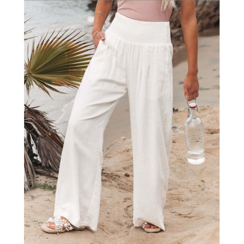 Levoire | Pantalon Large Décontracté Pour Femmes Blanc