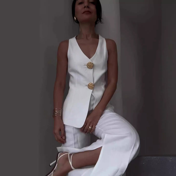 Levoire | Robe légère en lin naturel Blanc