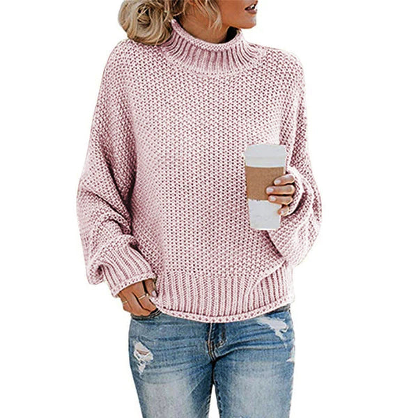 Levoire | Pull Épais Avec Col Montant Rosa