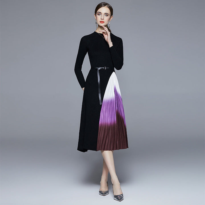 Levoire | Robe à bretelles Tricotée Dégradé de Couleur Slim Dress 811