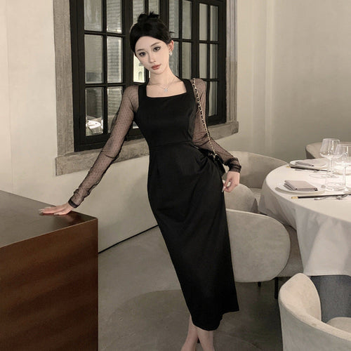 Levoire | Robe en filet Slim Fit Robe en filet à fente