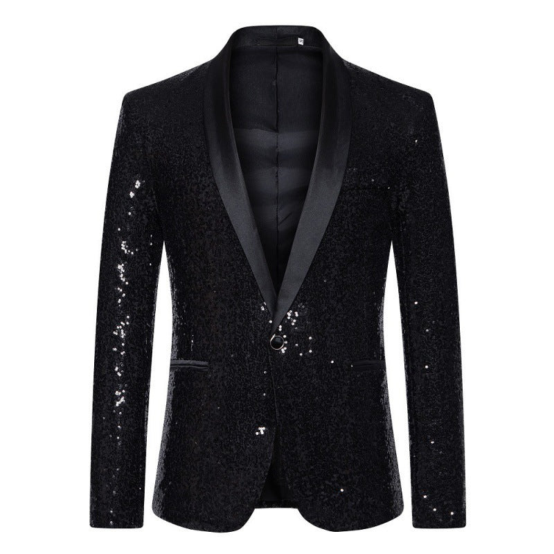 Avriane Veste à sequins pour hommes avec col châle