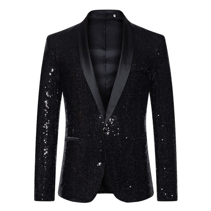 Avriane Veste à sequins pour hommes avec col châle