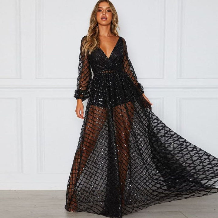 Levoire | Robe à dos large V en or noir