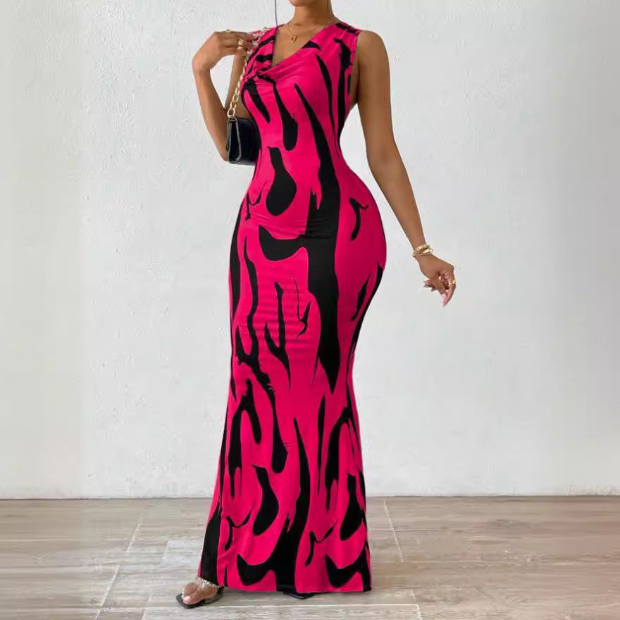 Levoire | Robe confortable sans effort à décolleté en V à une seule étape Rot