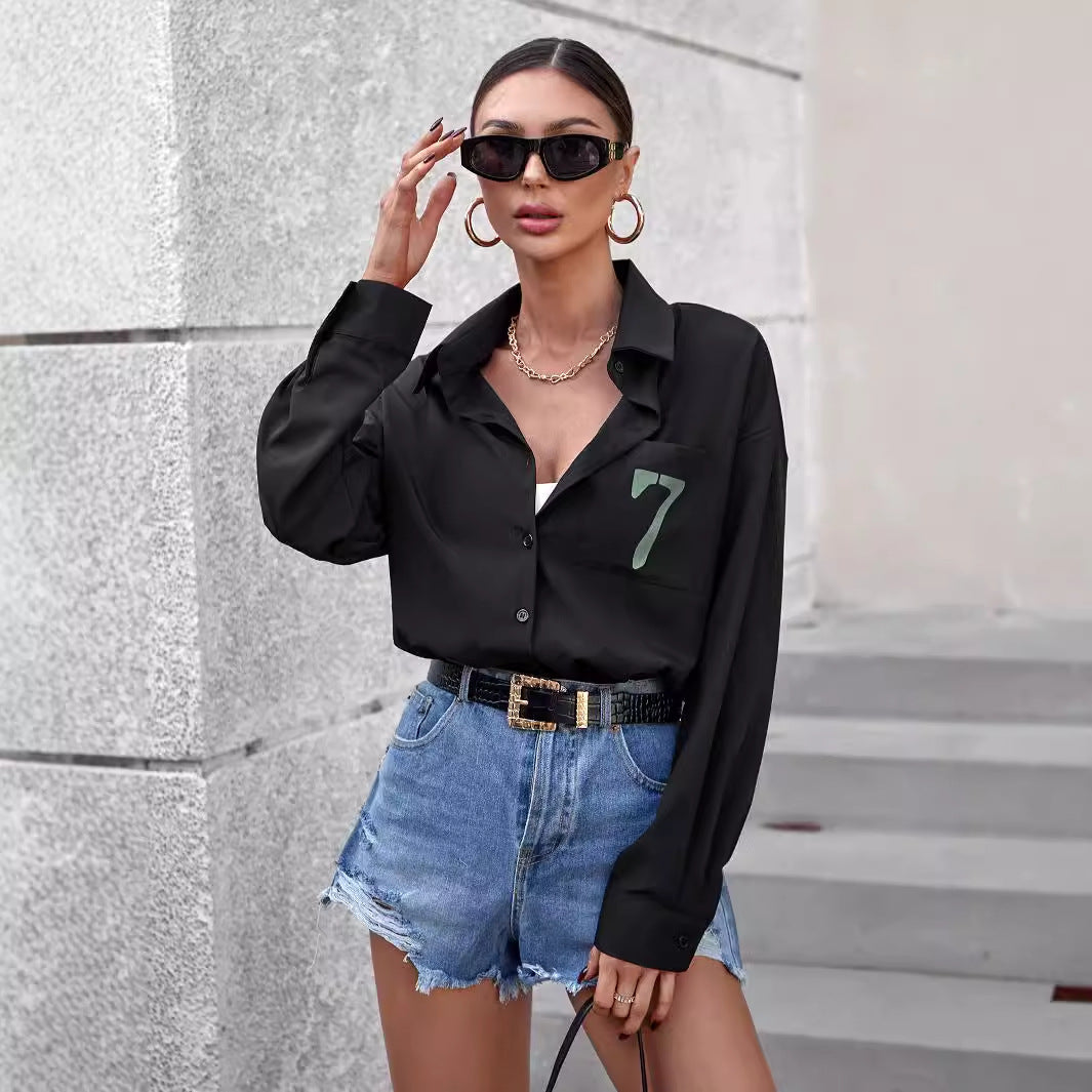 Veste chemise décontractée pour femmes avec poche poitrine personnalisée et coupe confortable Levoire