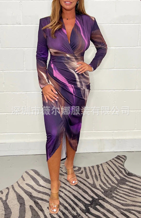 Levoire | Robe Bodycon Slim Fit Manches Longues Robe Bodycon Lila