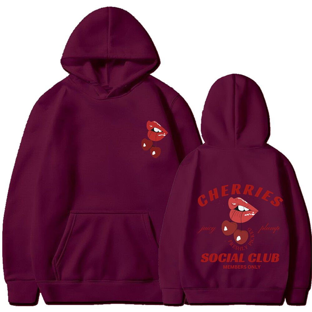 Sweat à capuche femme avec design cerise exclusif Levoire