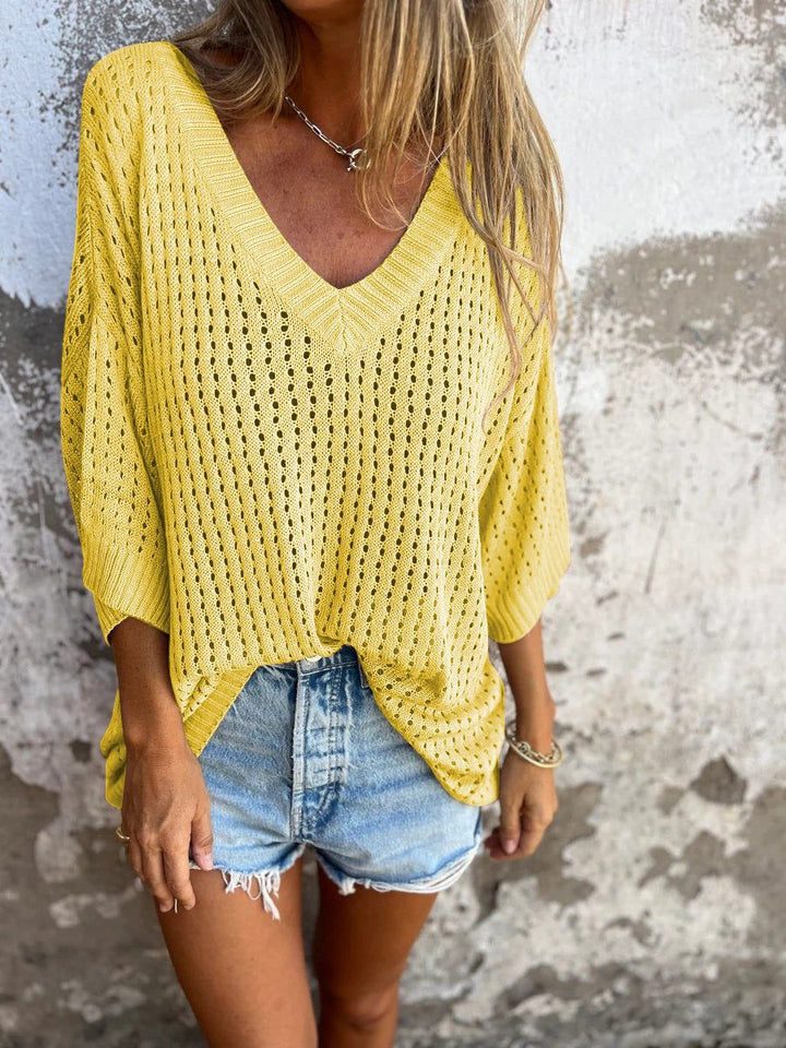 Levoire | Pull Décontracté Ample Pour Femmes Jaune
