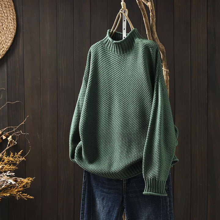 Levoire | Pull À Col Roulé Tricoté Vert