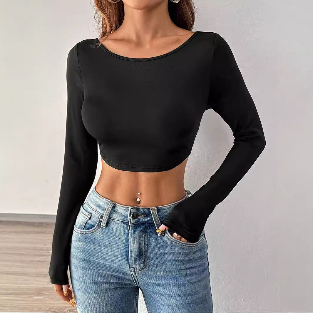 Chemise à manches longues cropped pour femmes au design minimaliste Levoire