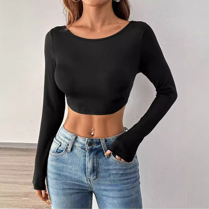 Chemise à manches longues cropped pour femmes au design minimaliste Levoire
