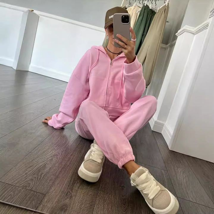 Levoire | Ensemble de pantalons en tissu élastique à capuche relaxant