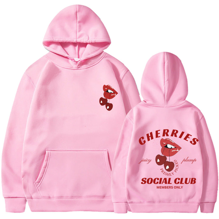 Sweat à capuche femme avec design cerise exclusif Levoire