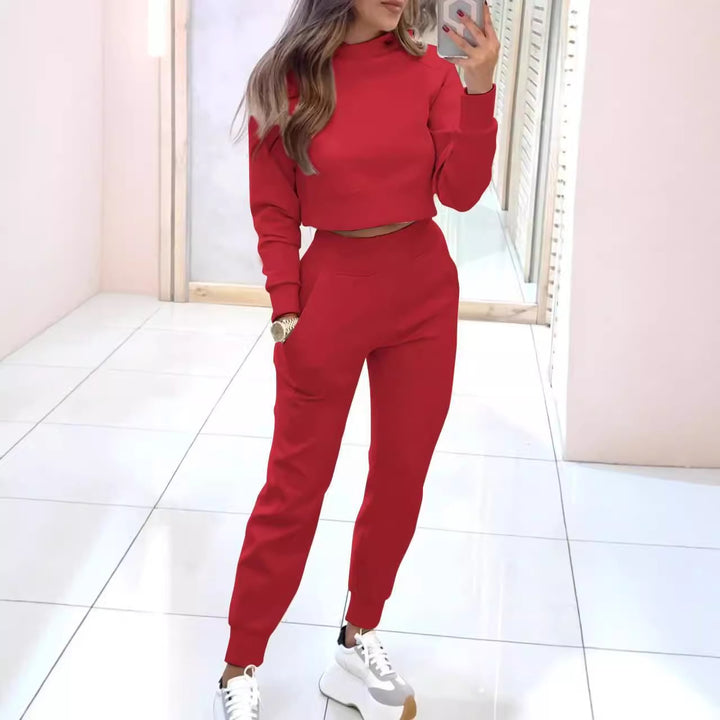Ensemble sportif pour femmes en coton confortable avec un haut court élégant et une taille élastique Levoire
