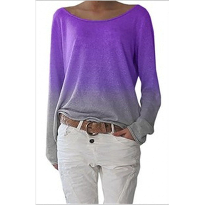 Sweatshirt Femme Oversize avec Design Ombre et Encolure Ronde Large Levoire
