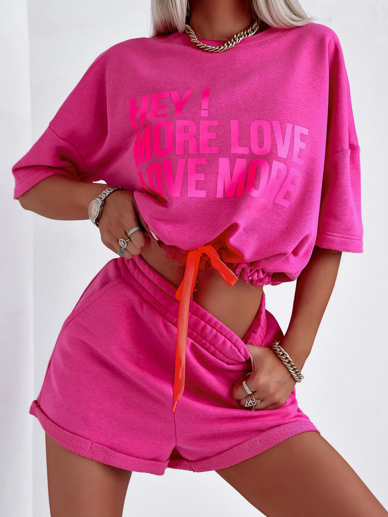 Levoire | Combinaison de top imprimé Rennokirjopainatettu et short Magenta