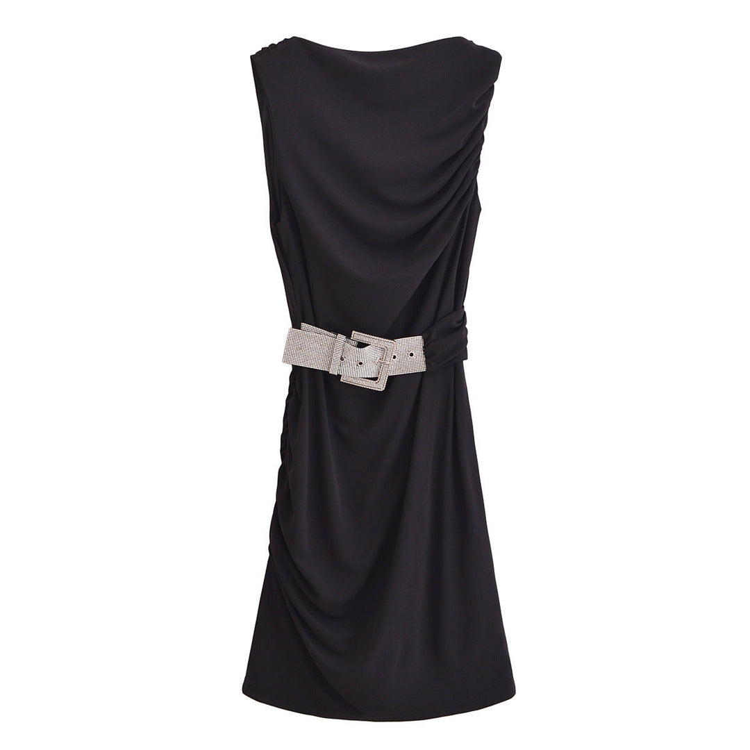 Levoire | Joli printemps sans manches mini robe noir