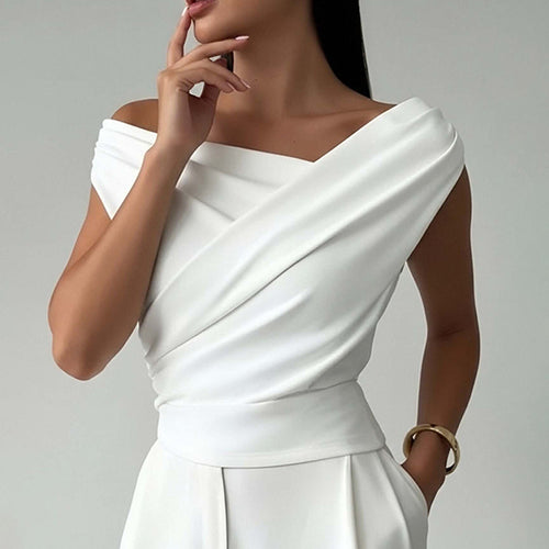 Haut Élégant Femme avec Look Enveloppé et Accent sur la Découpe Levoire