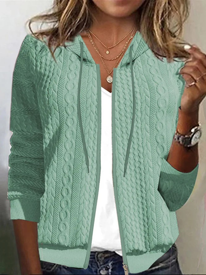 Cardigan femme avec capuche et motif texturé Levoire