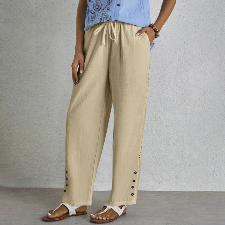 Levoire | Pantalon À Boutons Sans Effort Khaki (Rapidement à la fin)