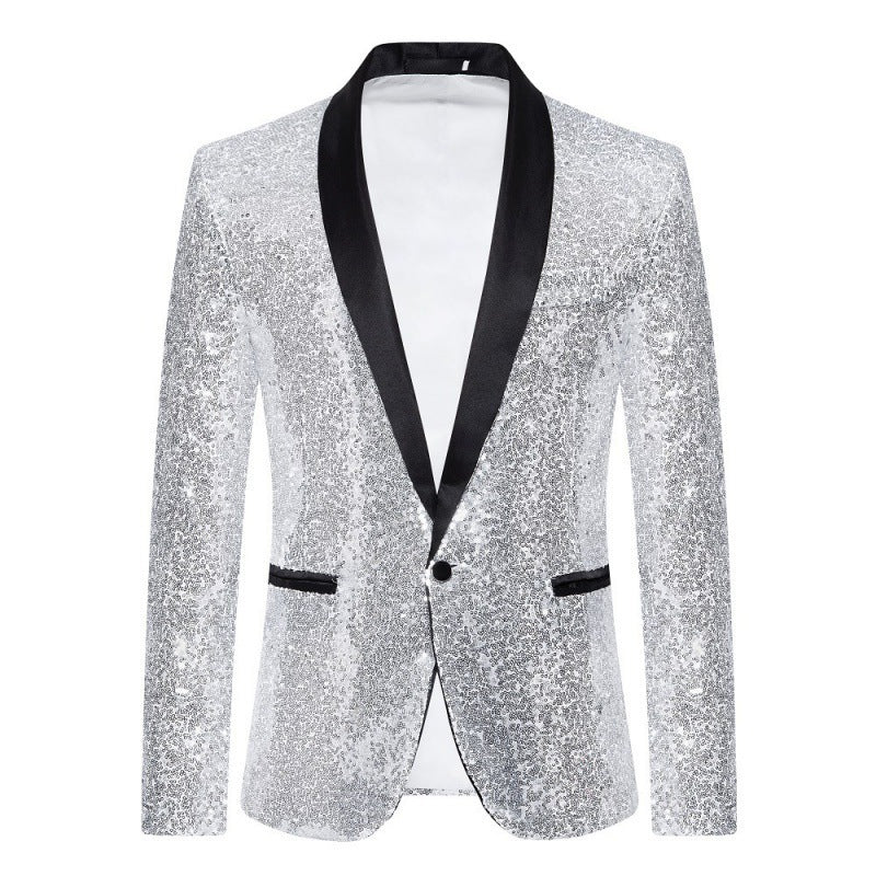 Avriane Veste à sequins pour hommes avec col châle