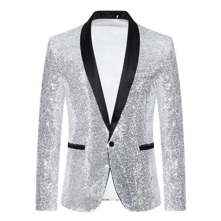 Avriane Veste à sequins pour hommes avec col châle